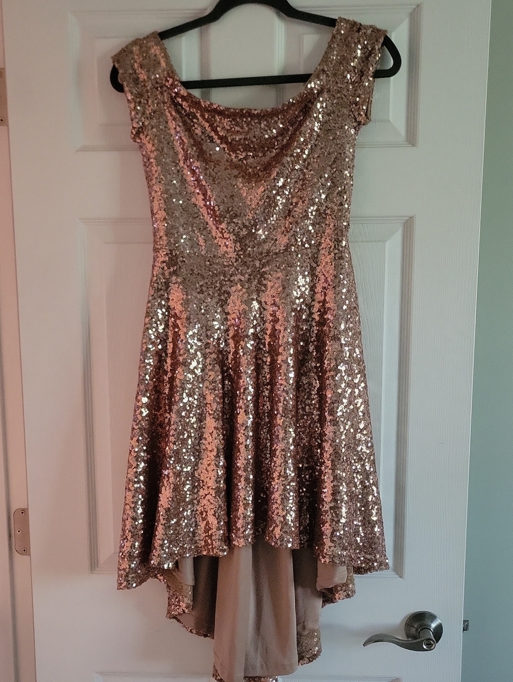 Windsor Rose Gold High to Low Sparkle Dress